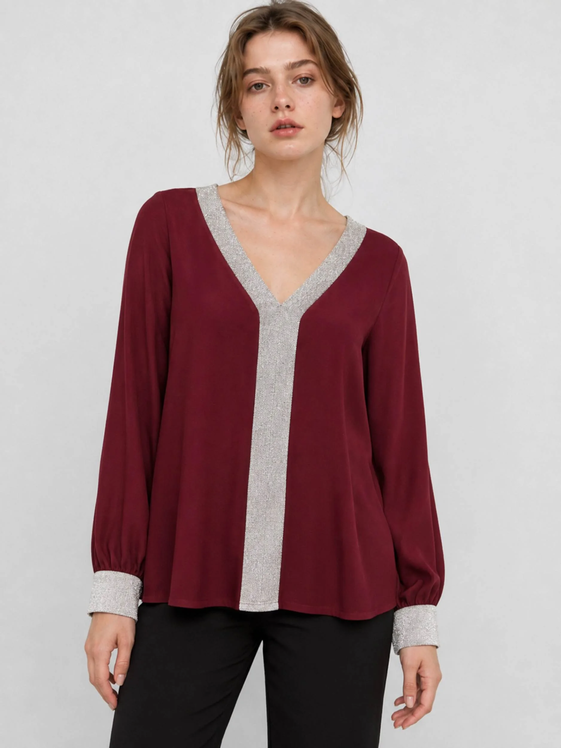[1151] Blusa Cey V Doble Color - Imagen 2