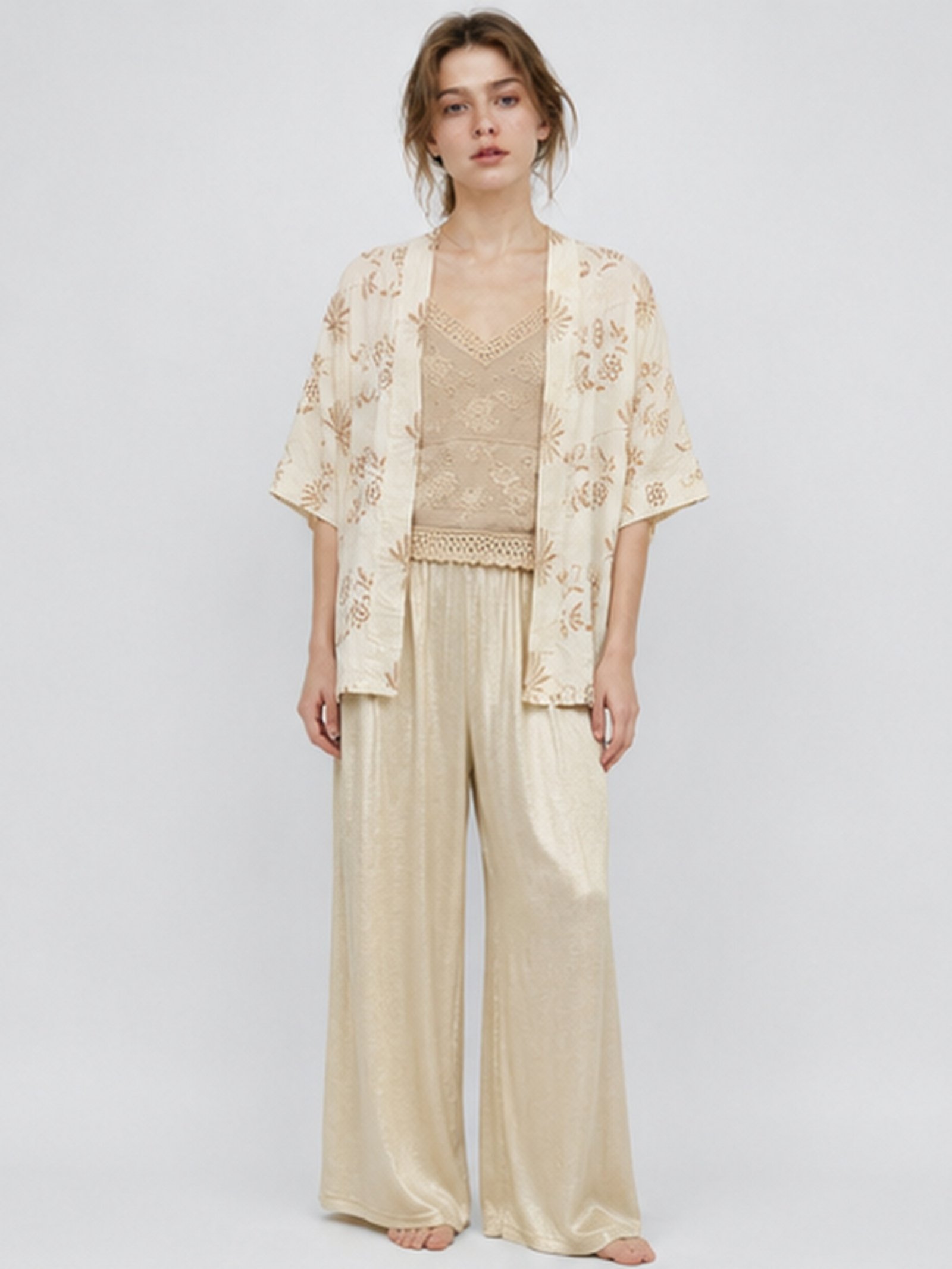 [1206] Kimono Lino Bordado - Imagen 5