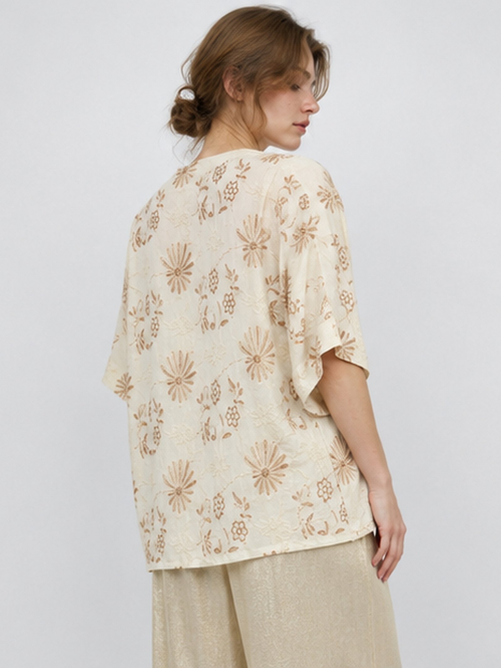 [1206] Kimono Lino Bordado - Imagen 3