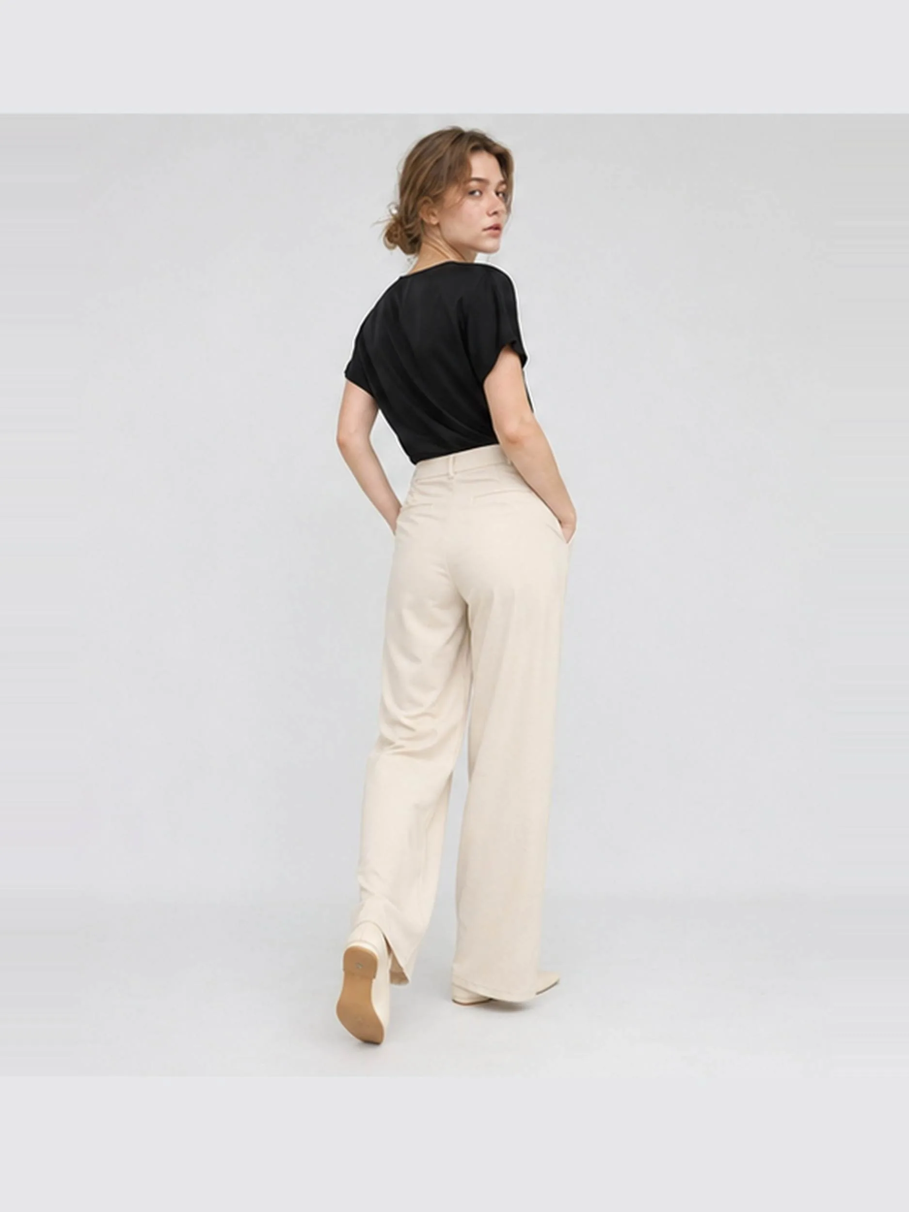 [4007] Pantalon Crep Recto con Pinza - Imagen 3