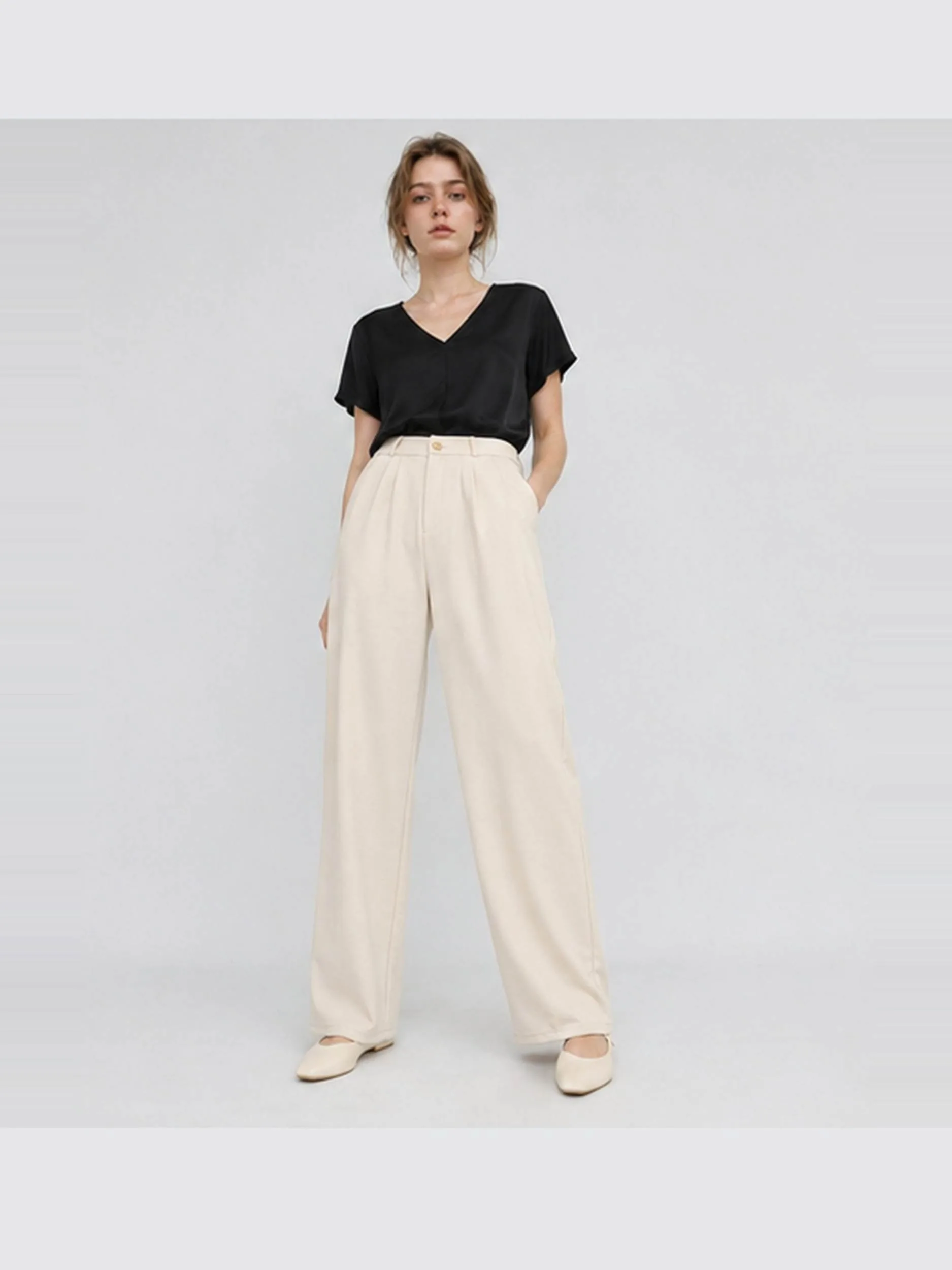 [4007] Pantalon Crep Recto con Pinza - Imagen 4